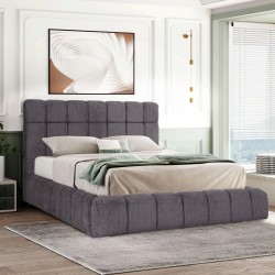 ΚΡΕΒΑΤΙ RAMON ΜΕ ΑΠΟΘ. ΧΩΡΟ HM720.22 ΥΦΑΣΜΑ TEDDY ΓΚΡΙ-ΓΙΑ ΣΤΡΩΜΑ 160x200εκ