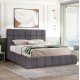 ΚΡΕΒΑΤΙ RAMON ΜΕ ΑΠΟΘ. ΧΩΡΟ HM720.22 ΥΦΑΣΜΑ TEDDY ΓΚΡΙ-ΓΙΑ ΣΤΡΩΜΑ 160x200εκ