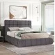 ΚΡΕΒΑΤΙ RAMON ΜΕ ΑΠΟΘ. ΧΩΡΟ HM720.22 ΥΦΑΣΜΑ TEDDY ΓΚΡΙ-ΓΙΑ ΣΤΡΩΜΑ 160x200εκ