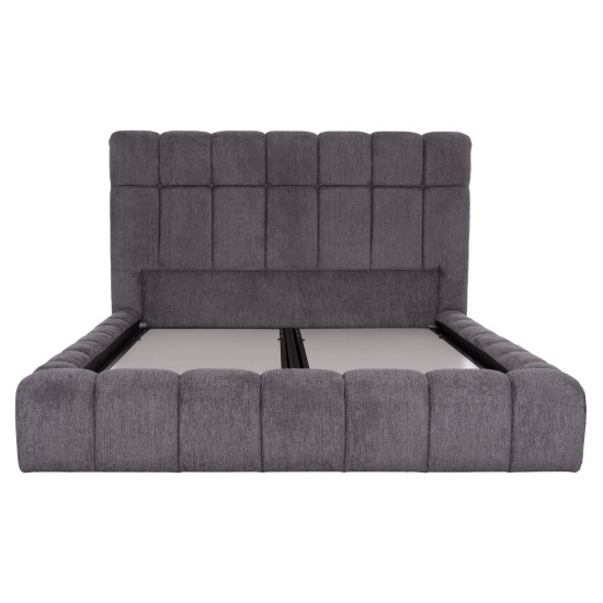 ΚΡΕΒΑΤΙ RAMON ΜΕ ΑΠΟΘ. ΧΩΡΟ HM720.22 ΥΦΑΣΜΑ TEDDY ΓΚΡΙ-ΓΙΑ ΣΤΡΩΜΑ 160x200εκ