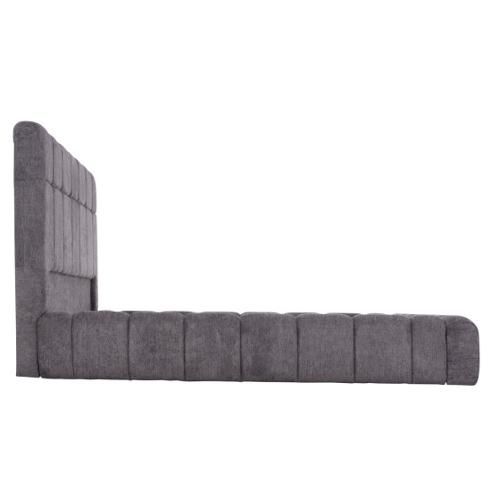 ΚΡΕΒΑΤΙ RAMON ΜΕ ΑΠΟΘ. ΧΩΡΟ HM720.22 ΥΦΑΣΜΑ TEDDY ΓΚΡΙ-ΓΙΑ ΣΤΡΩΜΑ 160x200εκ