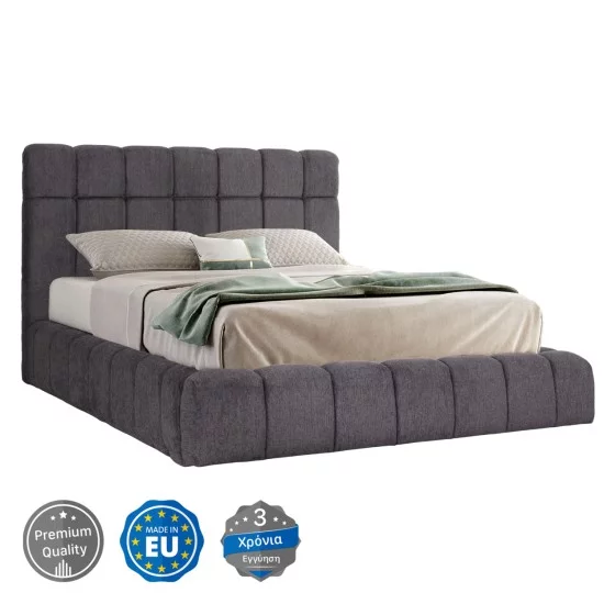 ΚΡΕΒΑΤΙ RAMON ΜΕ ΑΠΟΘ. ΧΩΡΟ HM720.22 ΥΦΑΣΜΑ TEDDY ΓΚΡΙ-ΓΙΑ ΣΤΡΩΜΑ 160x200εκ