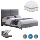 ΚΡΕΒΑΤΙ ΜΕ ΣΤΡΩΜΑ ΔΙΠΛΟ MILO HM21163 ΓΚΡΙ ΒΕΛΟΥΔΟ & ΑΠΟΘ.ΧΩΡΟΣ-ΓΙΑ 160x200εκ.