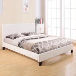 ΚΡΕΒΑΤΙ ΜΕ ΣΤΡΩΜΑ BECCA HM10803.01 ΛΕΥΚΟ PU--ΓΙΑ 150x200εκ