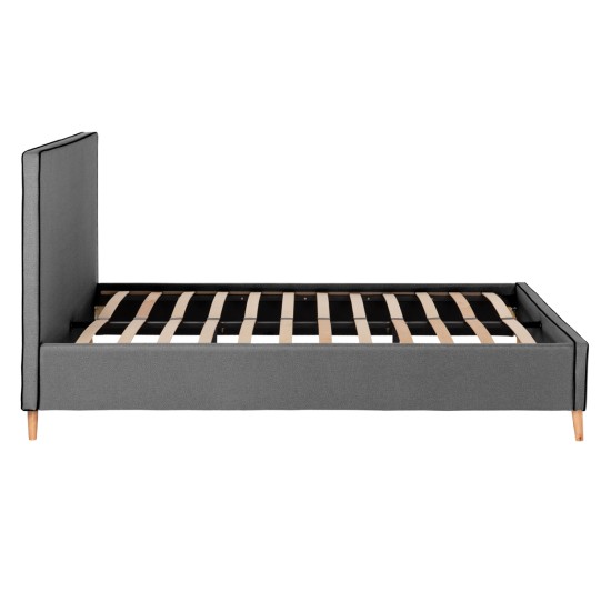 ΚΡΕΒΑΤΙ ΜΕ ΣΤΡΩΜΑ INDRA HM21280.01 ΓΚΡΙ ΥΦΑΣΜΑ--ΓΙΑ 160x200εκ