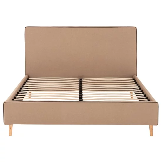 ΚΡΕΒΑΤΙ ΜΕ ΣΤΡΩΜΑ INDRA HM21280.02 ΜΠΕΖ ΥΦΑΣΜΑ--ΓΙΑ 160x200εκ