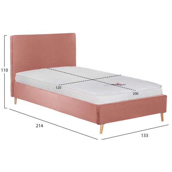 ΚΡΕΒΑΤΙ ΜΕ ΣΤΡΩΜΑ MAYLIN HM21281.01 ΣΑΠΙΟ ΜΗΛΟ ΒΕΛΟΥΔΟ--ΓΙΑ 120x200εκ