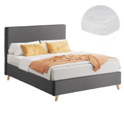 ΚΡΕΒΑΤΙ ΜΕ ΣΤΡΩΜΑ MAYLIN HM21281.03 ΓΚΡΙ ΥΦΑΣΜΑ--ΓΙΑ 120x200εκ