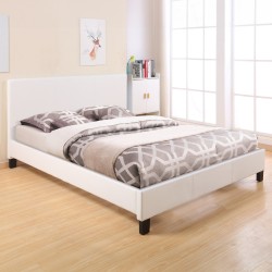 ΚΡΕΒΑΤΙ ΜΕ ΣΤΡΩΜΑ BECCA HM21283.01 ΛΕΥΚΟ PU--ΓΙΑ 150x200εκ