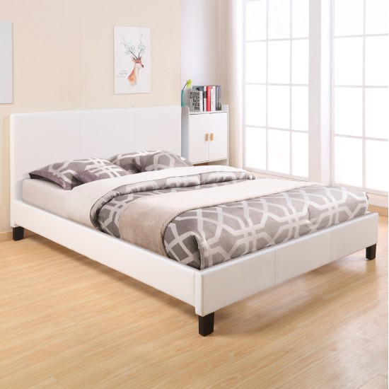 ΚΡΕΒΑΤΙ ΜΕ ΣΤΡΩΜΑ BECCA HM21283.01 ΛΕΥΚΟ PU--ΓΙΑ 150x200εκ