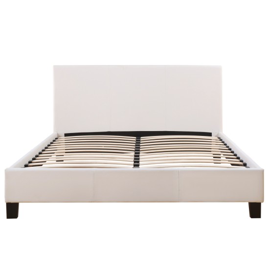 ΚΡΕΒΑΤΙ ΜΕ ΣΤΡΩΜΑ BECCA HM21283.01 ΛΕΥΚΟ PU--ΓΙΑ 150x200εκ
