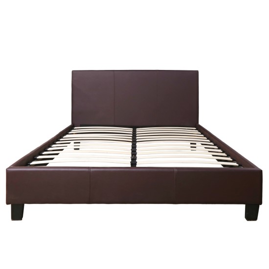 ΚΡΕΒΑΤΙ ΜΕ ΣΤΡΩΜΑ BECCA HM21283.02 ΚΑΦΕ PU--ΓΙΑ 150x200εκ