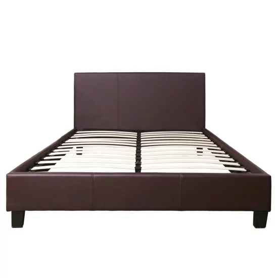 ΚΡΕΒΑΤΙ ΜΕ ΣΤΡΩΜΑ BECCA HM21283.02 ΚΑΦΕ PU--ΓΙΑ 150x200εκ