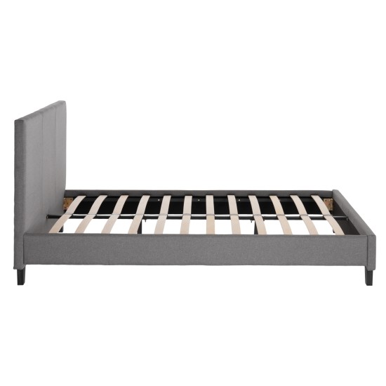 ΚΡΕΒΑΤΙ ΜΕ ΣΤΡΩΜΑ BECCA HM21283.04 ΓΚΡΙ ΥΦΑΣΜΑ--ΓΙΑ 150x200εκ