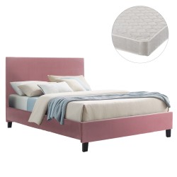 ΚΡΕΒΑΤΙ ΜΕ ΣΤΡΩΜΑ BECCA HM21283.05 ΣΑΠΙΟ ΜΗΛΟ ΒΕΛΟΥΔΟ--ΓΙΑ 150x200εκ