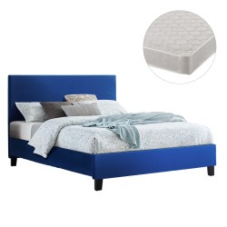 ΚΡΕΒΑΤΙ ΜΕ ΣΤΡΩΜΑ BECCA HM21283.07 ΜΠΛΕ ΒΕΛΟΥΔΟ--ΓΙΑ 150x200εκ