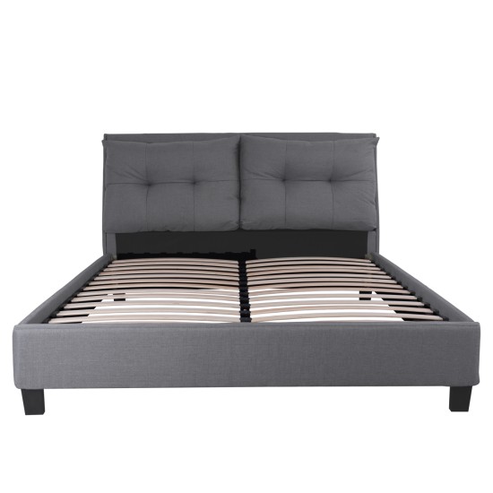 ΚΡΕΒΑΤΙ ΜΕ ΣΤΡΩΜΑ BILLIE HM21284.03 ΓΚΡΙ ΥΦΑΣΜΑ--ΓΙΑ 160x200εκ