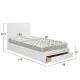 ΚΡΕΒΑΤΙ ΜΕ ΣΥΡΤΑΡΙ & ΣΤΡΩΜΑ MELANY HM10745.04 ΜΕΛΑΜΙΝΗ ΣΕ ΛΕΥΚΟ--ΓΙΑ 90x190εκ