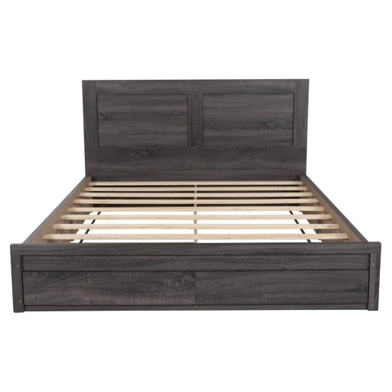 ΚΡΕΒΑΤΙ ΜΕΛΑΜΙΝΗΣ CAPRI HM312.07 ΜΕ 2 ΣΥΡΤΑΡΙΑ ΑΝΘΡΑΚΙ ΓΙΑ ΣΤΡΩΜΑ 150x200εκ.