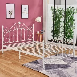 ΚΡΕΒΑΤΙ ΜΕΤΑΛΛΙΚΟ KAMIL 150x200 εκ. ΛΕΥΚΟ ΧΡΩΜΑ HM575.02