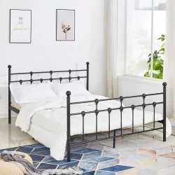 ΚΡΕΒΑΤΙ ΜΕΤΑΛΛΙΚΟ MADEN 150x200 εκ. ΜΑΥΡΟ ΧΡΩΜΑ HM576.01