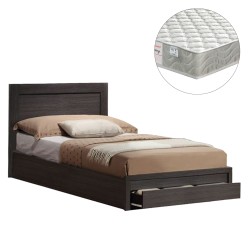 ΚΡΕΒΑΤΙ ΜΟΝΟ ΜΕ ΣΥΡΤΑΡΙ & ΣΤΡΩΜΑ MELANY HM10745.02 ΜΕΛΑΜΙΝΗ SONAMA--ΓΙΑ 90x190εκ