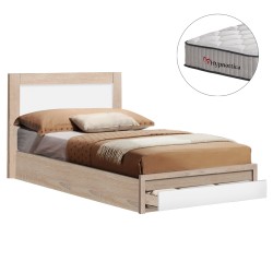 ΚΡΕΒΑΤΙ ΜΟΝΟ ΜΕ ΣΥΡΤΑΡΙ & ΣΤΡΩΜΑ MELANY HM10756.03 ΜΕΛΑΜΙΝΗ SONAMA--ΓΙΑ 90x190εκ