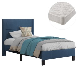 ΚΡΕΒΑΤΙ ΜΟΝΟ & ΣΤΡΩΜΑ TRILLOP HM21203.14 ΜΠΛΕ ΥΦΑΣΜΑ--ΓΙΑ 120x200εκ