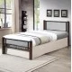 ΚΡΕΒΑΤΙ ΜΟΝΟ & ΣΤΡΩΜΑ RAYVEN HM21335 ΜΕΤΑΛΛΟ & ΞΥΛΟ ΣΕ DIRTY OAK--ΣΤΡΩΜΑ 90x190εκ