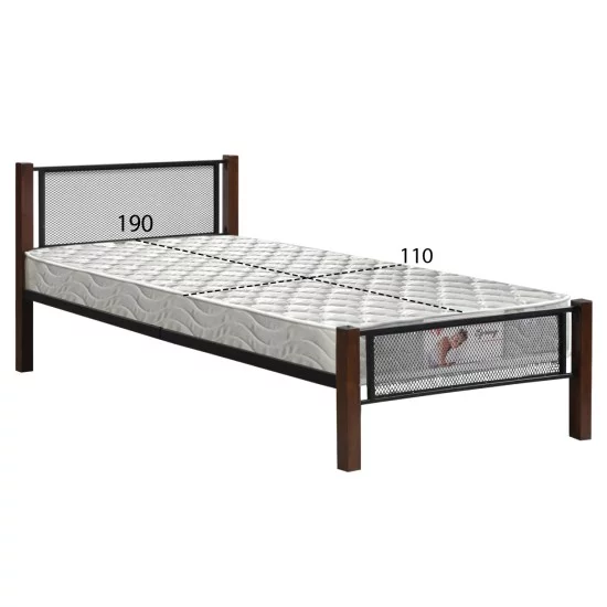 ΚΡΕΒΑΤΙ ΜΟΝΟ & ΣΤΡΩΜΑ RAYVEN HM21335 ΜΕΤΑΛΛΟ & ΞΥΛΟ ΣΕ DIRTY OAK--ΣΤΡΩΜΑ 90x190εκ