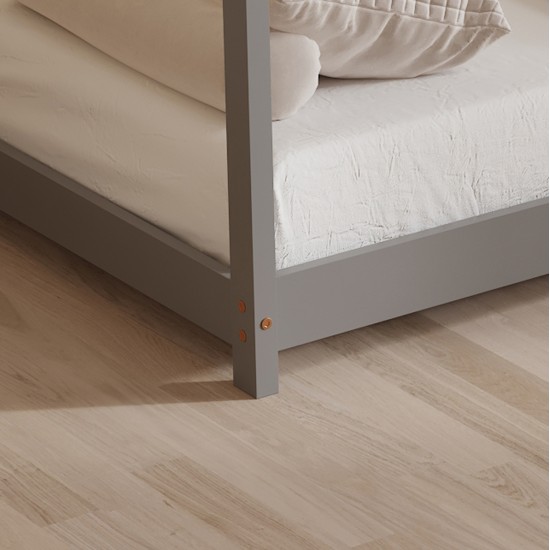 ΚΡΕΒΑΤΙ ΠΑΙΔΙΚΟ PEPE HM677.05 τ.MONTESSORI ΞΥΛΟ ΠΕΥΚΟ ΓΚΡΙ- 190x90εκ