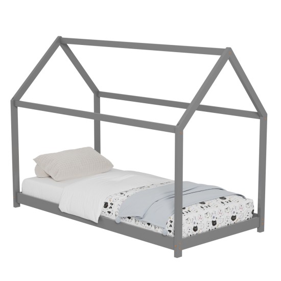 ΚΡΕΒΑΤΙ ΠΑΙΔΙΚΟ PEPE HM677.05 τ.MONTESSORI ΞΥΛΟ ΠΕΥΚΟ ΓΚΡΙ- 190x90εκ