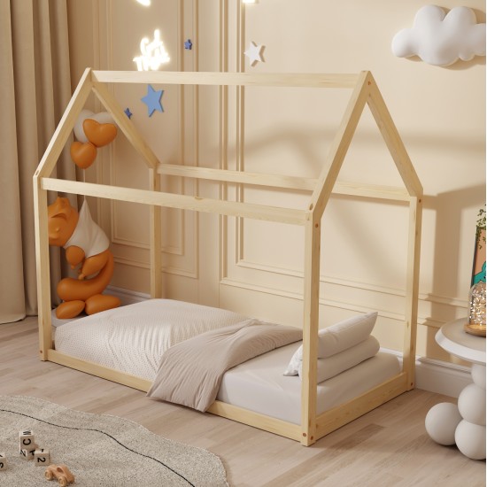 ΚΡΕΒΑΤΙ ΠΑΙΔΙΚΟ PEPE HM678.01 τ.MONTESSORI ΞΥΛΟ ΠΕΥΚΟ ΦΥΣΙΚΟ- 140x70εκ