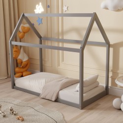 ΚΡΕΒΑΤΙ ΠΑΙΔΙΚΟ PEPE HM678.05 τ.MONTESSORI ΞΥΛΟ ΠΕΥΚΟ ΓΚΡΙ- 140x70εκ