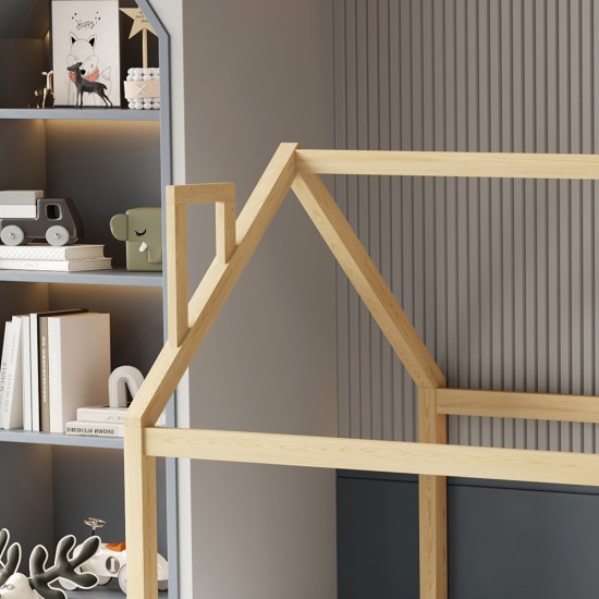 ΚΡΕΒΑΤΙ ΠΑΙΔΙΚΟ ΜΕ ΚΑΓΚΕΛΟ HOUSER HM706.01 τ.MONTESSORI ΞΥΛΟ ΠΕΥΚΟ ΦΥΣΙΚΟ-190x90εκ