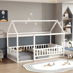 ΚΡΕΒΑΤΙ ΠΑΙΔΙΚΟ ΜΕ ΚΑΓΚΕΛΟ HOUSER HM706.03 τ.MONTESSORI ΞΥΛΟ ΠΕΥΚΟ ΛΕΥΚΟ-190x90εκ