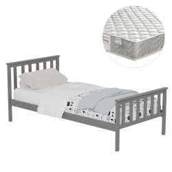 ΚΡΕΒΑΤΙ ΠΑΙΔΙΚΟ ΜΕ ΣΤΡΩΜΑ GIMLY HM21300.02 ΞΥΛΟ ΠΕΥΚΟΥ ΣΕ ΓΚΡΙ- ΓΙΑ ΣΤΡΩΜΑ 90x190εκ