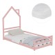 ΚΡΕΒΑΤΙ ΠΑΙΔΙΚΟ ΜΕ ΣΤΡΩΜΑ HOUSER HM21301.02 ΞΥΛΟ ΠΕΥΚΟΥ ΣΕ ΡΟΖ--ΣΤΡΩΜΑ 90x190εκ