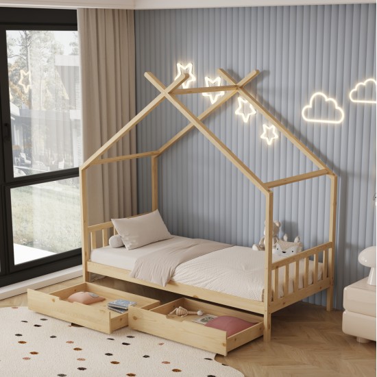 ΚΡΕΒΑΤΙ ΠΑΙΔΙΚΟ ΜΕ ΣΤΡΩΜΑ KLARICE HM21305 ΞΥΛΟ ΠΕΥΚΟΥ ΣΕ ΦΥΣΙΚΟ--ΣΤΡΩΜΑ 90x190εκ