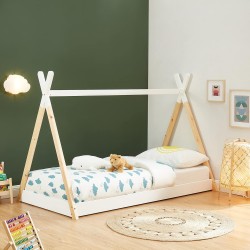 ΚΡΕΒΑΤΙ ΠΑΙΔΙΚΟ ΜΕ ΣΤΡΩΜΑ MUNK HM21308 ΞΥΛΟ ΠΕΥΚΟΥ ΦΥΣΙΚΟ-ΛΕΥΚΟ--ΣΤΡΩΜΑ 90x190εκ