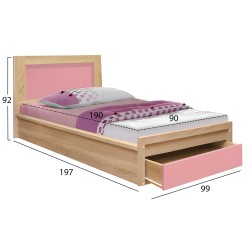ΚΡΕΒΑΤΙ ΠΑΙΔΙΚΟ ΜΕ ΣΥΡΤΑΡΙ PLAYROOM HM10752.02 ΜΕΛΑΜΙΝΗ SONAMA/ΡΟΖ--ΣΤΡΩΜΑ 90x190εκ