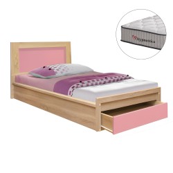ΚΡΕΒΑΤΙ ΠΑΙΔΙΚΟ ΜΕ ΣΥΡΤΑΡΙ PLAYROOM HM10752.02 ΜΕΛΑΜΙΝΗ SONAMA/ΡΟΖ--ΣΤΡΩΜΑ 90x190εκ