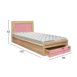 ΚΡΕΒΑΤΙ ΠΑΙΔΙΚΟ ΜΕ ΣΥΡΤΑΡΙ PLAYROOM HM21326.01 ΜΕΛΑΜΙΝΗ SONAMA/ΡΟΖ--ΜΕ ΣΤΡΩΜΑ 90x190εκ