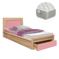ΚΡΕΒΑΤΙ ΠΑΙΔΙΚΟ ΜΕ ΣΥΡΤΑΡΙ PLAYROOM HM21326.01 ΜΕΛΑΜΙΝΗ SONAMA/ΡΟΖ--ΜΕ ΣΤΡΩΜΑ 90x190εκ