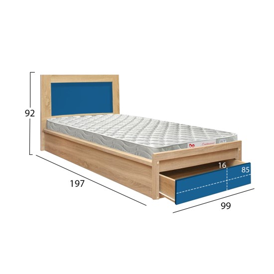 ΚΡΕΒΑΤΙ ΠΑΙΔΙΚΟ ΜΕ ΣΥΡΤΑΡΙ PLAYROOM HM21326 ΜΕΛΑΜΙΝΗ ΣΕ SONAMA/ΣΙΕΛ--ΜΕ ΣΤΡΩΜΑ 90x190εκ