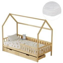 ΚΡΕΒΑΤΙ ΠΑΙΔΙΚΟ ΜΕ ΣΥΡΤΑΡΙΑ PHYLLIS HM21324 ΞΥΛΟ ΠΕΥΚΟΥ ΦΥΣΙΚΟ--ΜΕ ΣΤΡΩΜΑ 90x190εκ