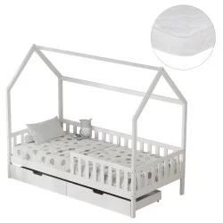 ΚΡΕΒΑΤΙ ΠΑΙΔΙΚΟ ΜΕ ΣΥΡΤΑΡΙΑ PHYLLIS HM21324.01 ΞΥΛΟ ΠΕΥΚΟΥ ΛΕΥΚΟ--ΜΕ ΣΤΡΩΜΑ 90x190εκ