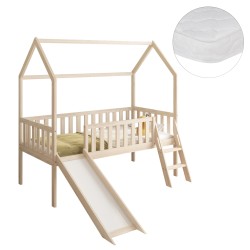 ΚΡΕΒΑΤΙ ΠΑΙΔΙΚΟ ΤΣΟΥΛΗΘΡΑ PHYLLIS HM21310 ΠΕΥΚΟ ΣΕ ΦΥΣΙΚΟ--ΜΕ ΣΤΡΩΜΑ 90x190εκ