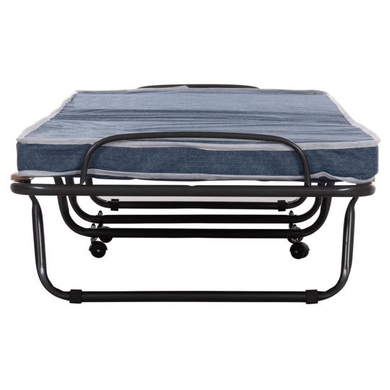 ΚΡΕΒΑΤΙ-ΡΑΝΤΖΟ ΙΤΑΛΙΑΣ SLADE HM604.03 ΜΕΤΑΛ. ΜΕ ΡΟΔΕΣ & ΣΤΡΩΜΑ 6,5εκ ΟΨΗ ΤΖΙΝ 80x183x37,5Yεκ