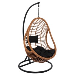 ΚΡΕΜΑΣΤΗ ΠΟΛΥΘΡΟΝΑ ΦΩΛΙΑ CALLIE HM5541.04 ΜΕ ΜΠΕΖ WICKER & ΜΑΥΡΑ ΜΑΞΙΛΑΡΙΑ Φ105Χ195Υ εκ.